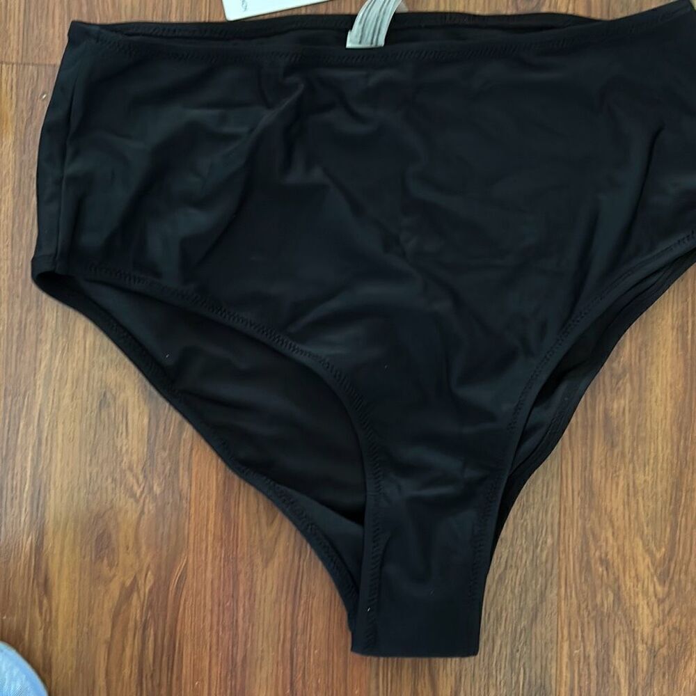 NWT Cupshe tankini swimwear set black pink peach size M - Picture 2 of 4